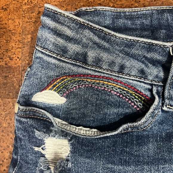 Women’s Judy Blue Jeans 14W Straight Leg Distressed Embroidered Pocket - Picture 6 of 10